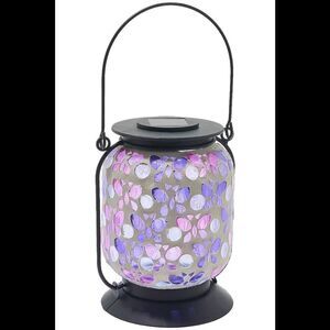 Barbara King Mosaic Indoor/Outdoor Lantern w/ Shepherds Hook Butterfly